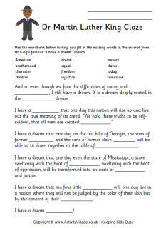 MLK Day Worksheets