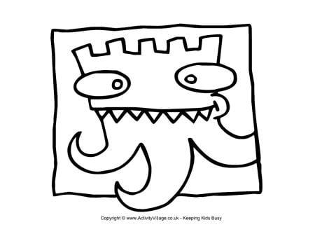 Monster colouring page 9