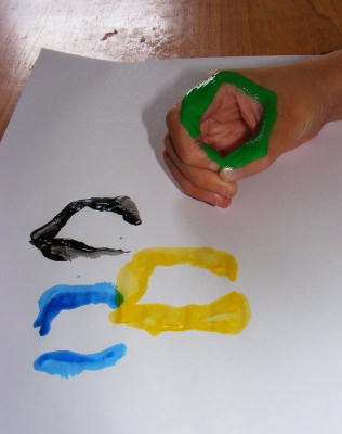 Olympic rings handprint - printing