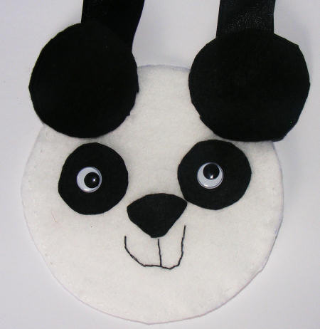 Panda bag craft, home made felt panda bag