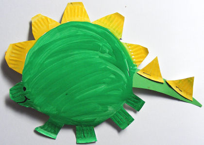 Paper plate stegosaurus