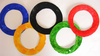 paper plate olympic rings