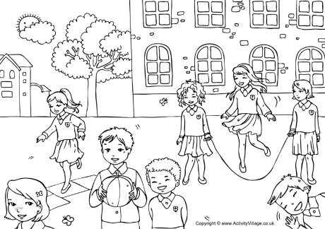 Playground colouring page