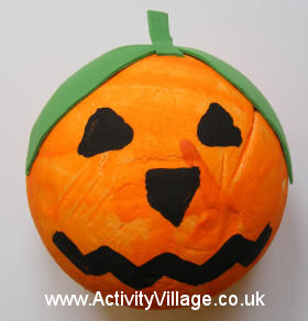 Polystyrene pumpkin craft for kids