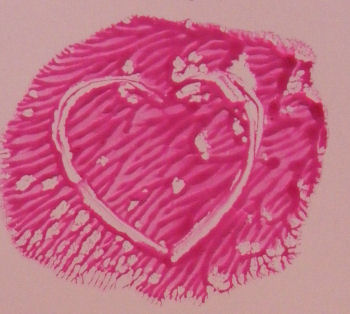 Printed valentine card - detail
