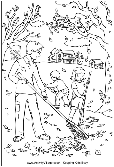 activity village coloring pages autumn - photo #17