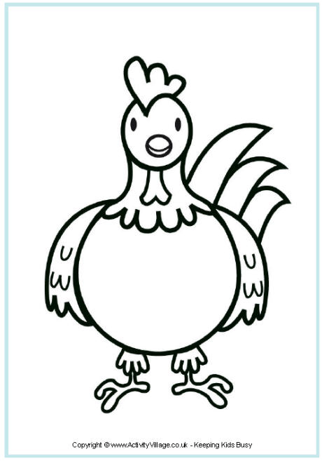 Rooster colouring page