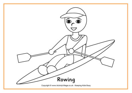 Rowing colouring page
