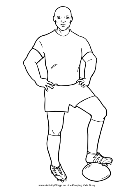 Rugby colouring page