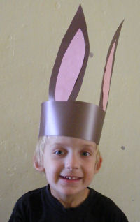Sam models his rabbit ears!