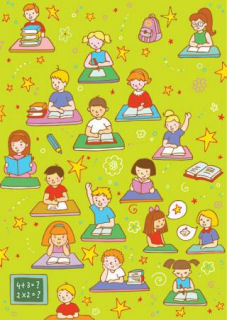 School Scrapbook Paper