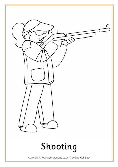 Shooting colouring page