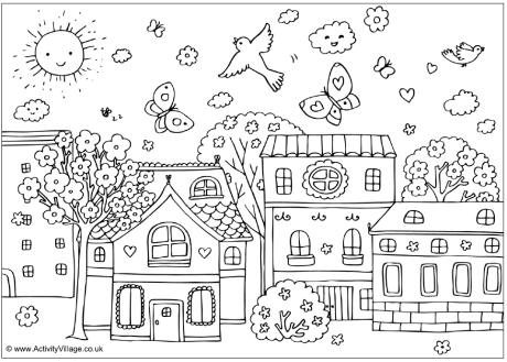 natural scenery Colouring Pages