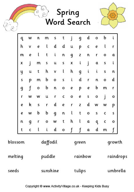 Spring Word Search