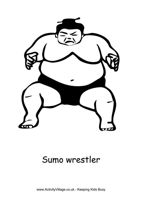 Sumo wrestler colouring page 2