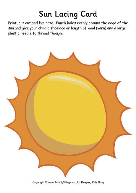 Sun Lacing Card