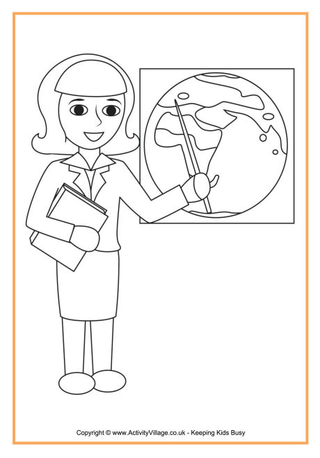 Teacher colouring page 1