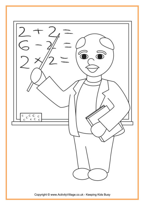 Teacher colouring page 2