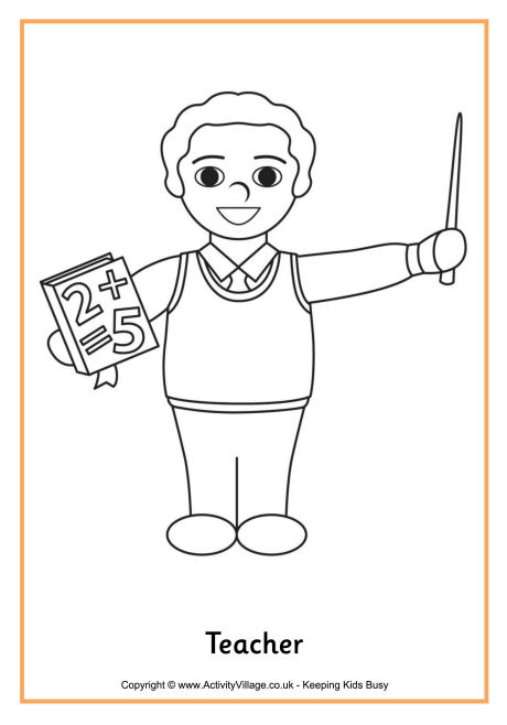 Teacher colouring page 3