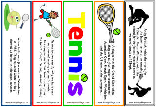 Tennis Bookmarks