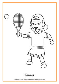 Tennis colouring page