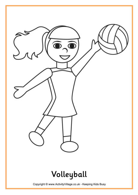 Volleyball colouring page