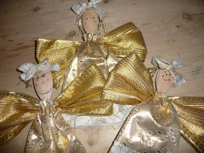 Wooden spoon angels - Mine, Tilly's and Josh's angel for Granny!