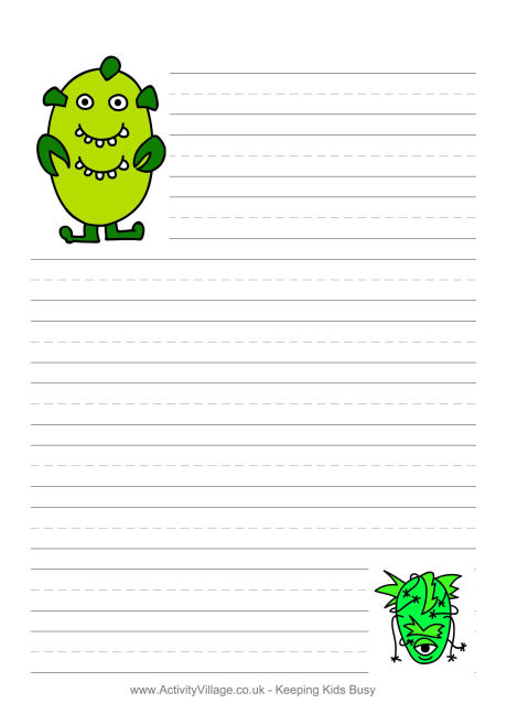 Monster writing paper