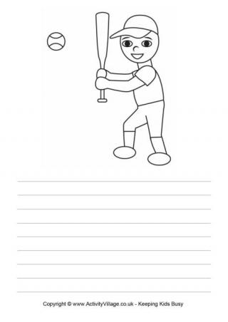 Baseball writing paper
