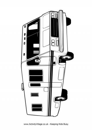 Camper Van Colouring Page