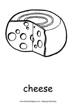 Cheese Colouring Page