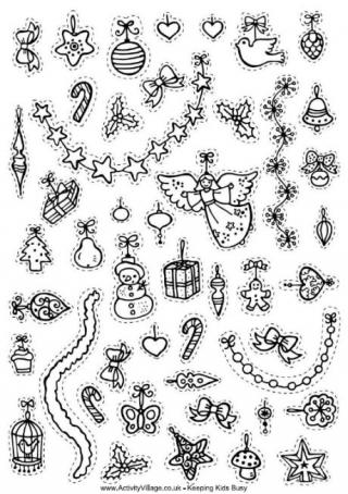 make your own christmas decorations coloring pages - photo #31