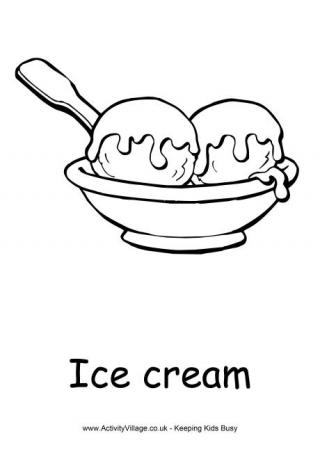 Ice Cream Colouring Page