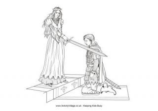 Knighted Colouring Page