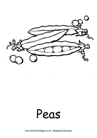 Peas Colouring Page