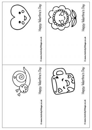 valentine cards colouring valentines colour fold children activityvillage san four activity village colorear para holidays