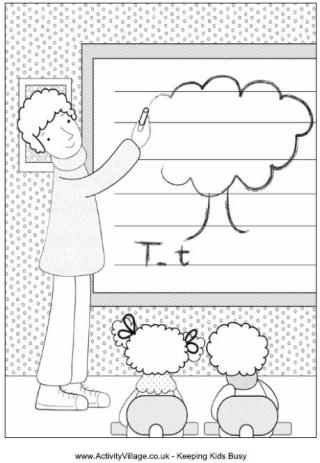 Teacher Colouring Page