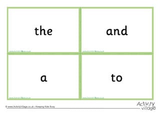 High Frequency Word Printables