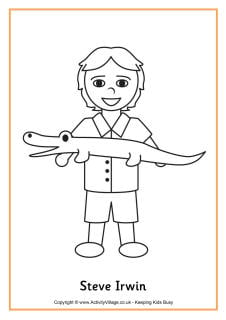Steve Irwin colouring page