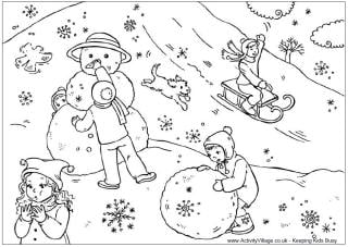 Winter Colouring Pages