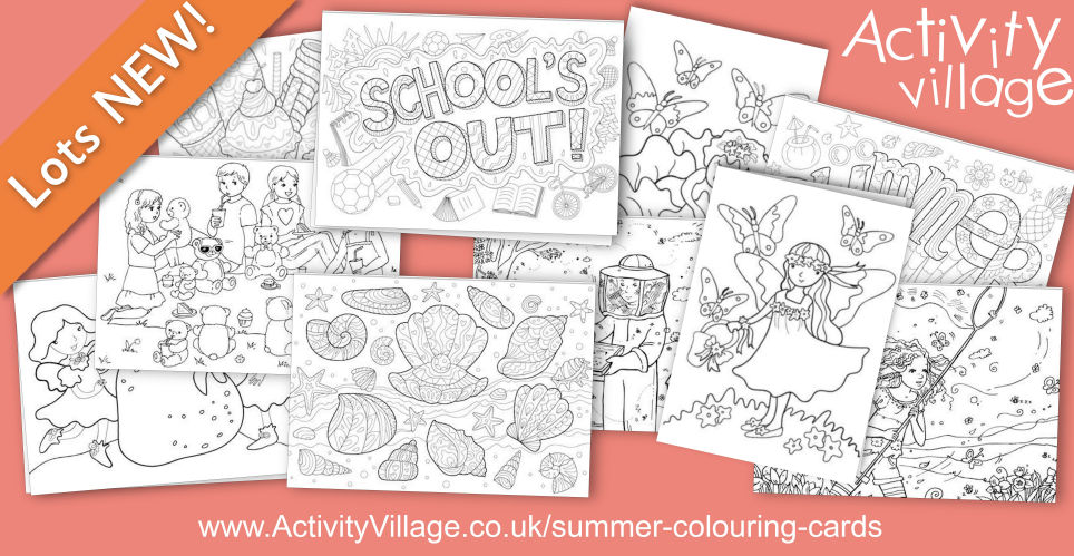 11 Lovely New Summer Colouring Cards 11 Lovely New Summer Colouring Cards