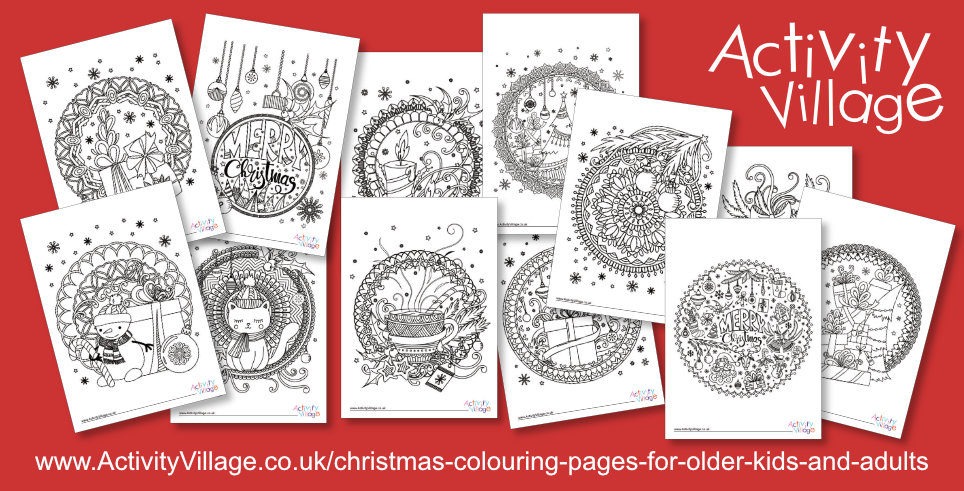 12 New Christmas Colouring Pages for Older Kids (and Adults)