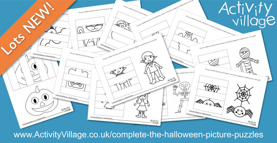 12 New Complete the Halloween Picture Puzzles 12 New Complete the Halloween Picture Puzzles