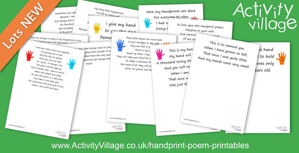 12 New Handprint Poem Printables for Memory Making 12 New Handprint Poem Printables for Memory Making