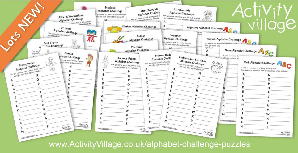 20 New Alphabet Challenge Puzzles