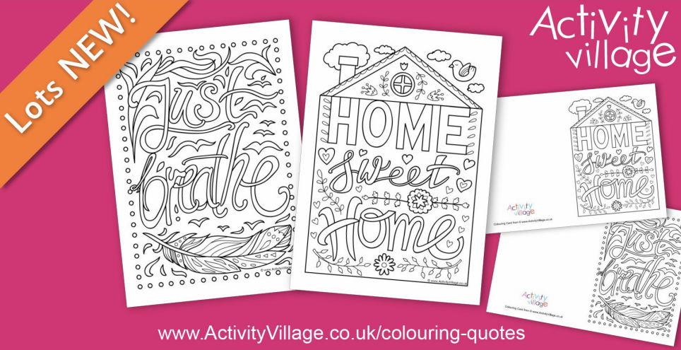 2 Lovely New Colouring Quote Pages and Cards