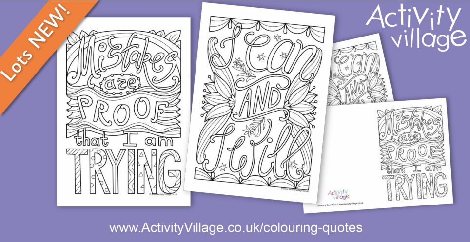 2 New Motivational Colouring Pages and Cards 2 New Motivational Colouring Pages and Cards