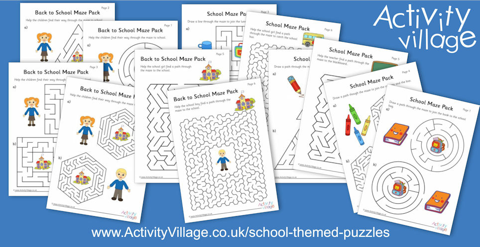 2 New Packs of School Themed Mazes