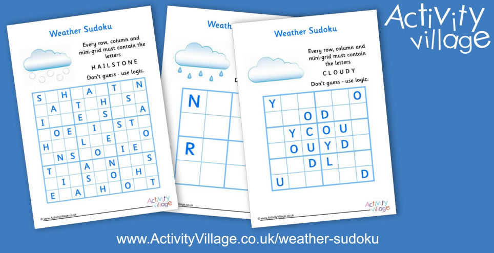 3 New Word Sudoku Puzzles - On The Weather!