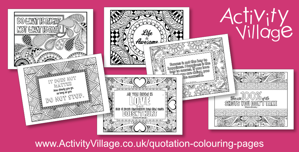 6 New Quotation Colouring Pages...